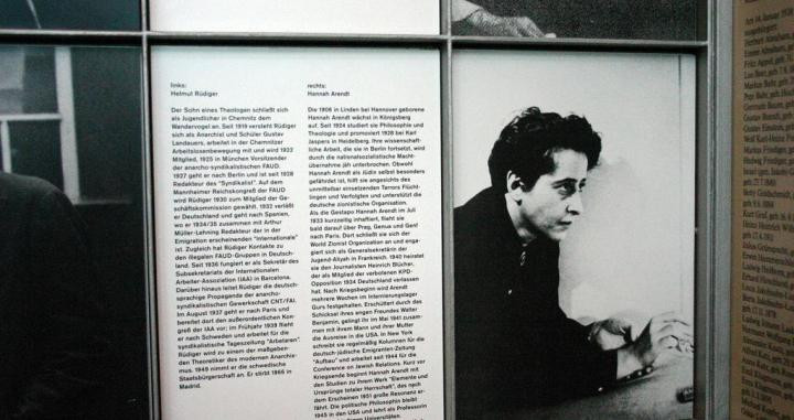 Una imagen de Hannah Arendt en el Museo de la Resistencia /  Amy Widdowson