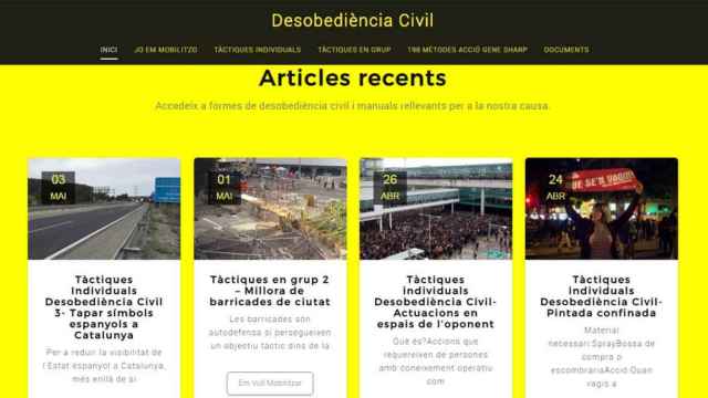 Portada de la web radical independentista 'Desobedienciacivil.cat'