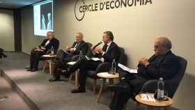 Miguel Angel Aguilar, Carlos Solchaga, Javier Faus y Andreu Mas-Colell, en el Círculo de Economía / CG