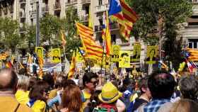 Manifestación en Barcelona en defensa de los dirigentes independentistas en prisión preventiva