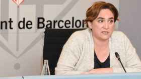 La alcaldesa de Barcelona, Ada Colau, en rueda de prensa este miércoles.