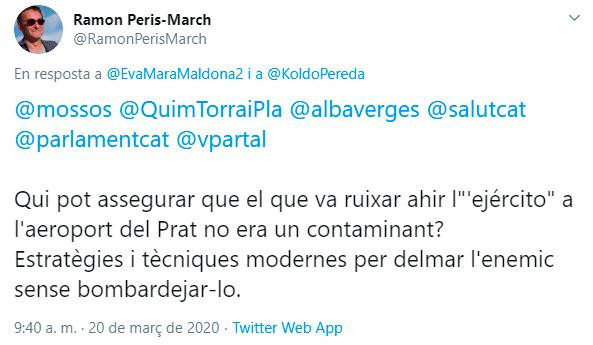 El polémico tuit de Ramon Peris-March