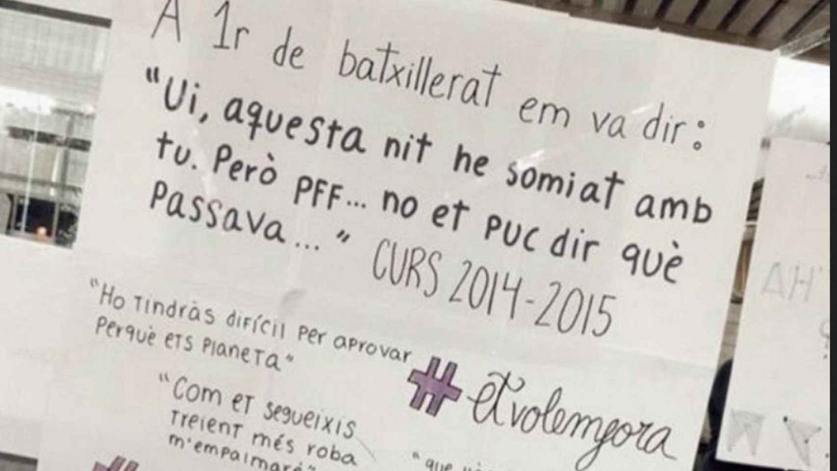 Cartel que denuncia acoso sexual en el instituto de Castellar del Vallès / INSTAGRAM