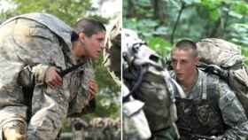 Kristen Griest y Shaye Haver durante las pruebas de su preparación militar