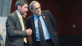 El presidente de la Cámara de Barcelona, Joan Canadell, con el presidente del Govern, Quim Torra / EFE