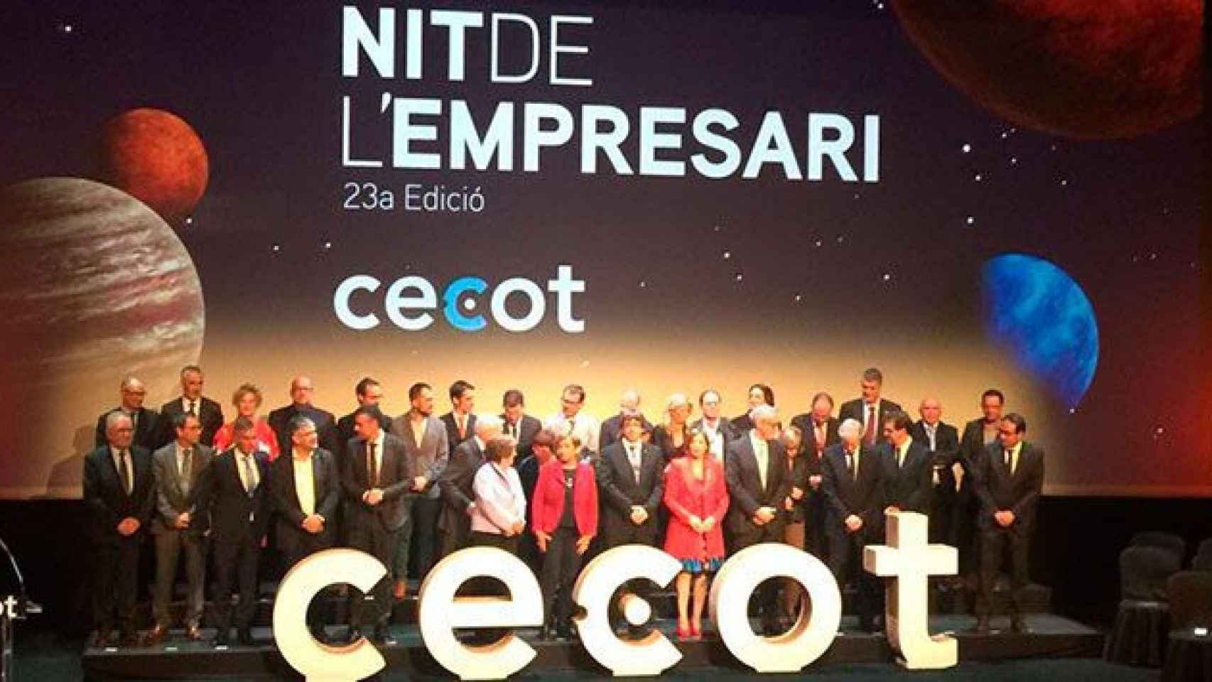 Puigdemont, aclamado en la Nit de l'Empresari de Cecot