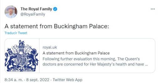 Tweet de la casa real británica