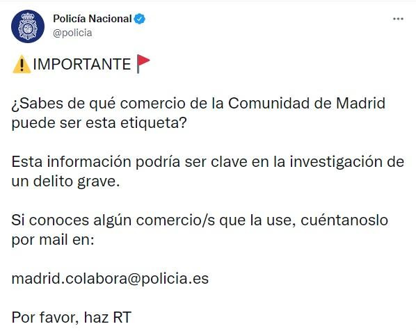 Tweet de la policía / TWITTER