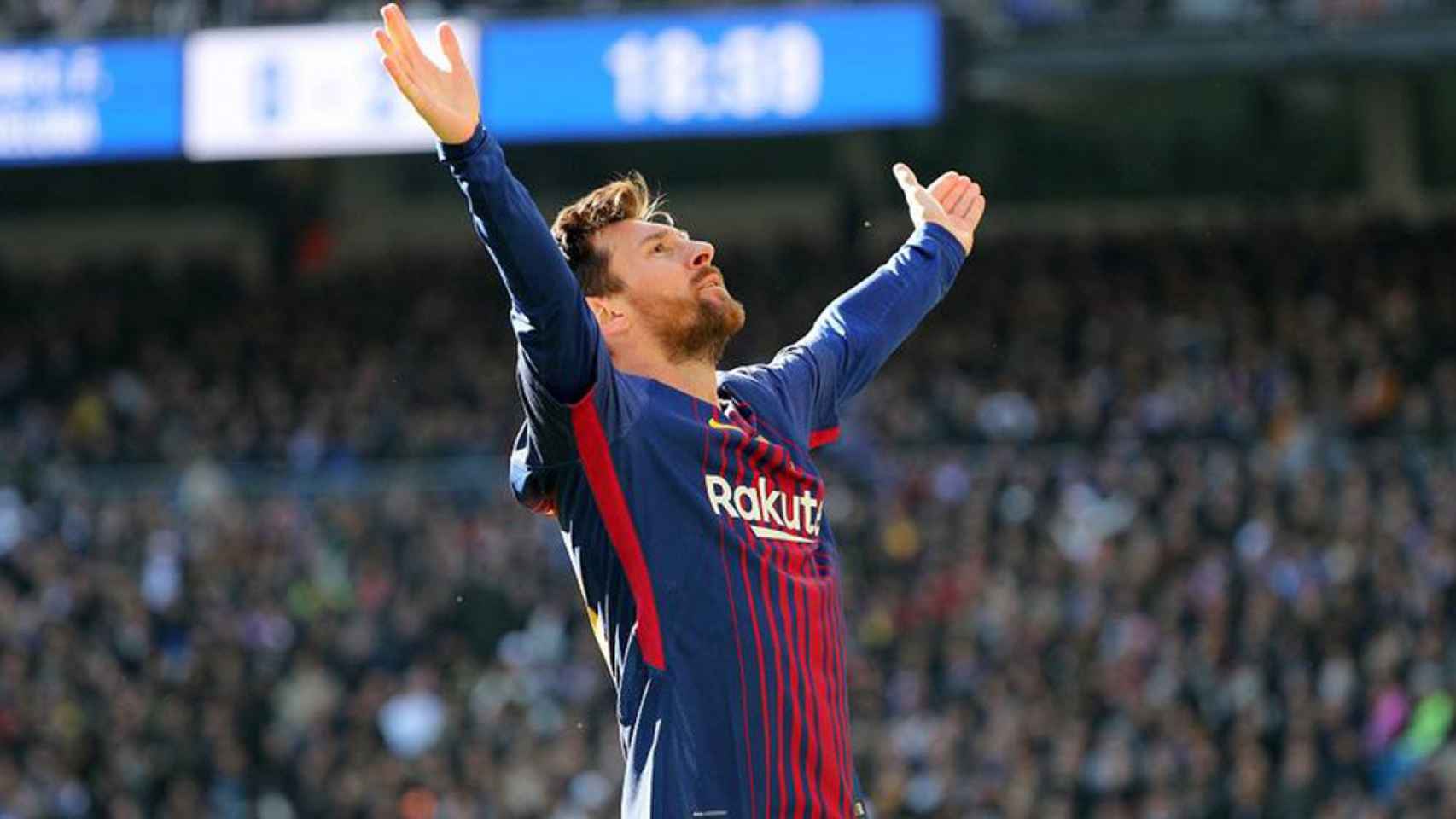 Leo Messi, celebrando un gol marcado al Real Madrid en el Bernabéu / EFE
