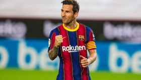 Leo Messi celebra un tanto con el Barça / EFE