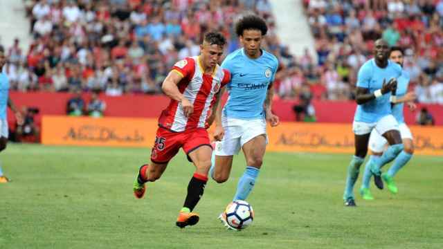 Maffeo y Sané en un Girona - Manchester City el pasado verano / EFE