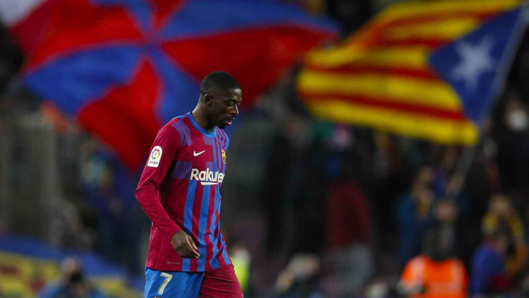 Ousmane Dembelé, tras marcar un gol en el Camp Nou ante el Athletic / EFE
