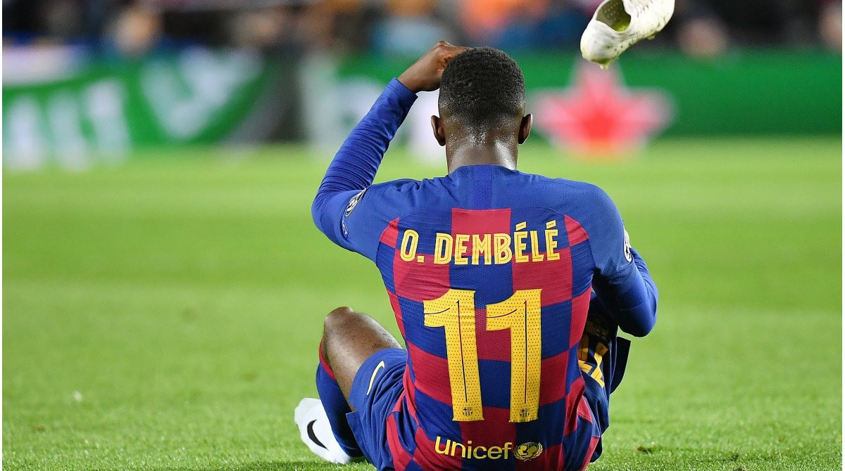 Ousmane Dembelé en un partido con el Barça / EFE