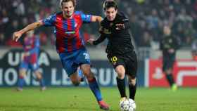 Messi, en el duelo ante el Viktoria Plzen donde anotó un 'hat-trick' | FCB
