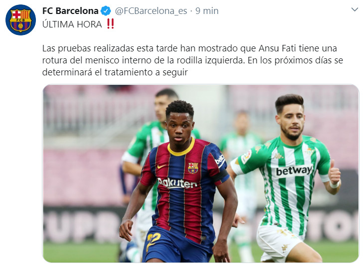 Comunicado del Barça sobre Ansu Fati / FC Barcelona