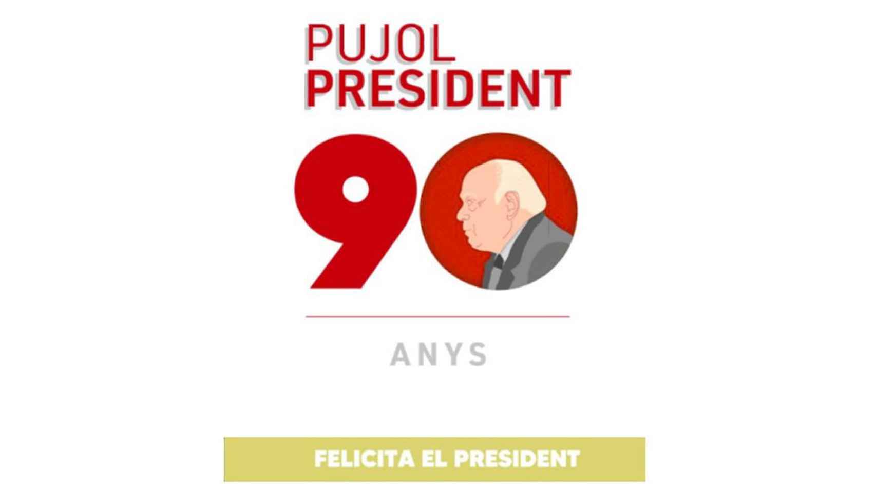 Imagen de la página web que permite felicitar a Jordi Pujol por su 90 cumpleaños / CG