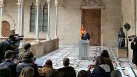 El presidente de la Generalitat, Quim Torra, anuncia la convocatoria de elecciones tras la aprobación de los presupuestos / EUROPA PRESS