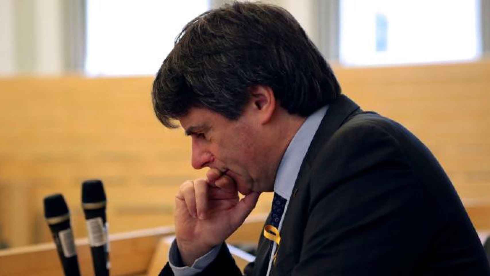 Carles Puigdemont, expresidente catalán huido de la justicia, en una comparecencia pública / CG