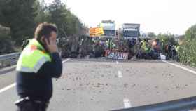 Imagen del bloqueo de la AP-7 que han hecho los CDR en L'Ampolla (Tarragona) / TWITTER