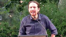 El líder de Podemos, Pablo Iglesias, en Badalona