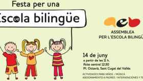 Convocatoria de la Fiesta por una escuela bilingüe de este domingo en Sant Cugat