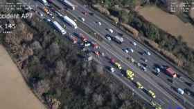 Imagen aérea de la autopista AP-7, donde se ha producido un accidente / SCT