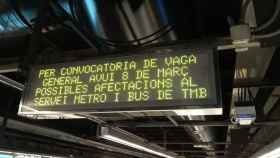 Aviso de la huelga por el Día de la Mujer en el Metro de Barcelona / TWITTER