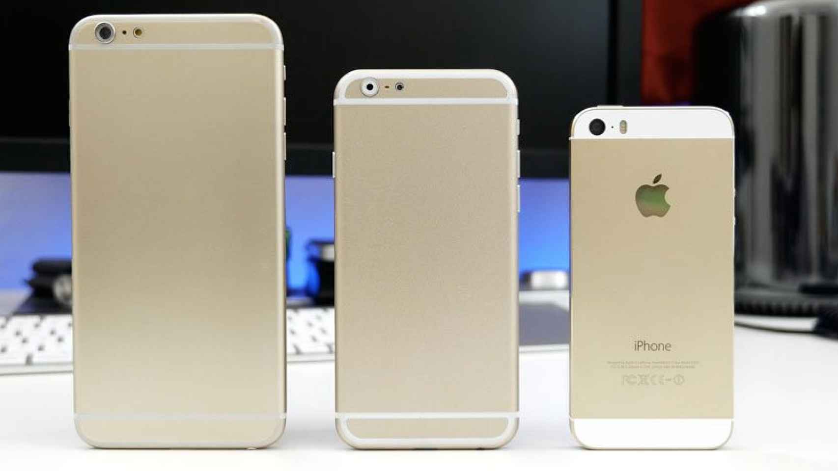 iPhone 6Plus, iPhone 6 y iPhone 5S y sus diferencias de tamaño.