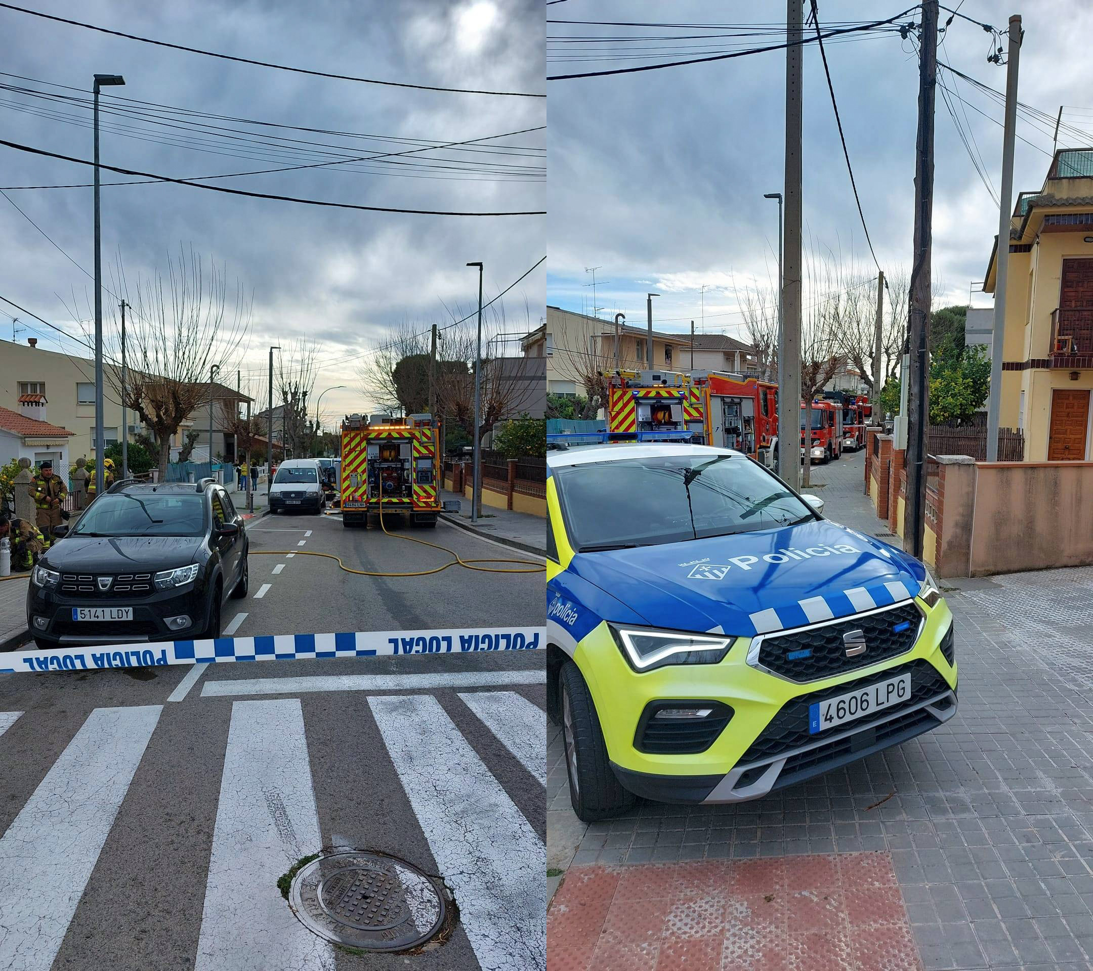 Fotografías que ha compartido el Ayuntamiento de Calafell sobre la actuación de los servicios de emergencia / AYUNTAMIENTO DE CALAFELL