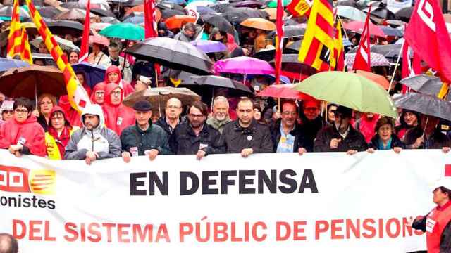 Manifestación en Cataluña en defensa de las pensiones