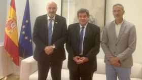 José María Torres, presidente de Conpymes, el ministro José Luis Escrivá, y Juan José Gil, secretario general de Conpymes