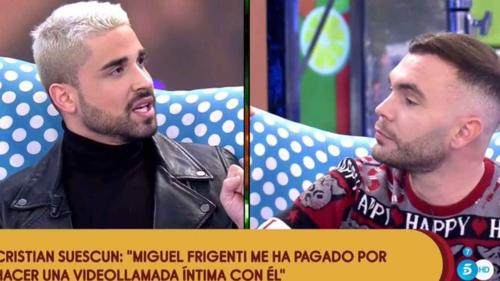 Miguel Frigenti y Cristian Suescun en 'Sálvame' / MEDIASET