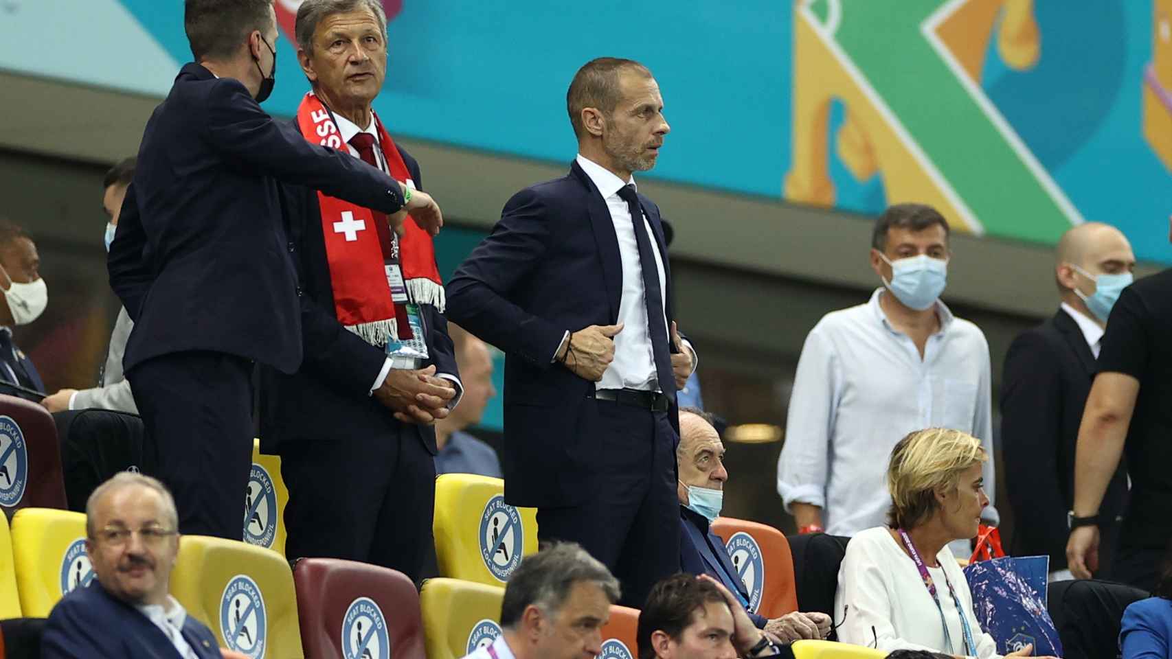 Alexander Ceferin, presidente de la UEFA, en un partido de la pasada Eurocopa / EFE