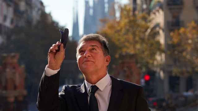 Joan Laporta en el acto de presentación de su candidatura / EFE