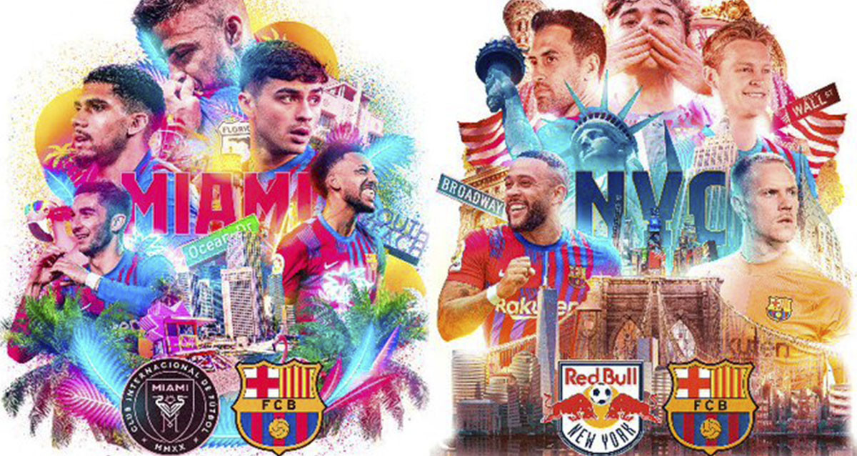 Montaje sobre la nueva gira americana del Barça por Miami y Nueva York / FCB