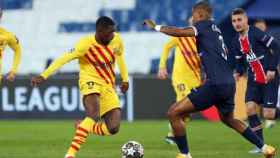 Ousmane Dembelé con Mbappé en el PSG-Barça / EFE