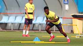 Ansu Fati en el entrenamiento del Barça / FCB