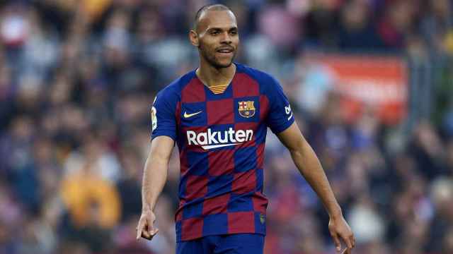 Braithwaite, en un partido con el Barça | FCB