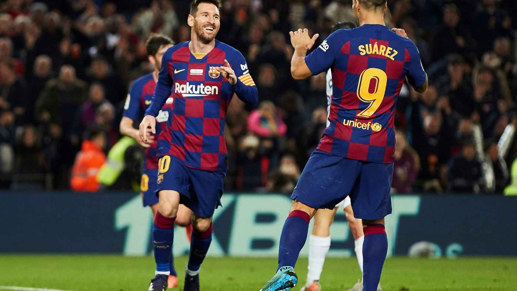 Leo Messi celebrando uno de sus goles contra el Mallorca / EFE