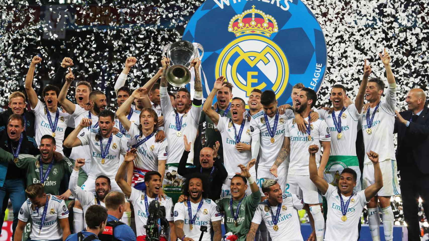 Los jugadores del Real Madrid celebrando la Decimotercera / EFE