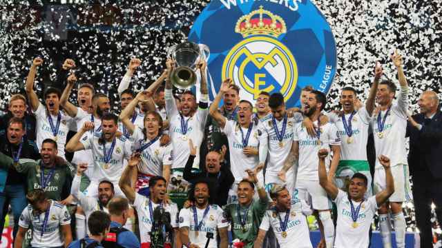 Los jugadores del Real Madrid celebrando la Decimotercera / EFE