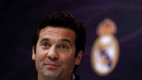Una foto de Santiago Solari en su primera rueda de prensa como técnico del Real Madrid / EFE