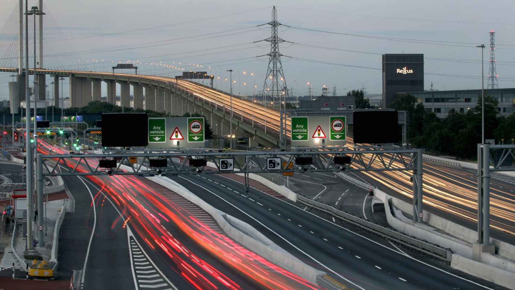 Autopista de peaje libre de Abertis en Reino Unido, en Dartford Crossing, a la entrada de Londres / ABERTIS