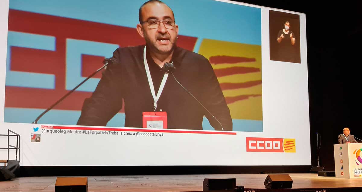 El secretario general de CCOO, Javier Pacheco, durante su intervención en el congreso del sindicato / CCOO