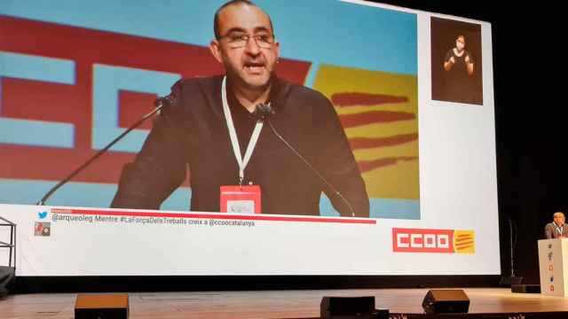 El secretario general de CCOO, Javier Pacheco, durante su intervención en el congreso del sindicato / CCOO