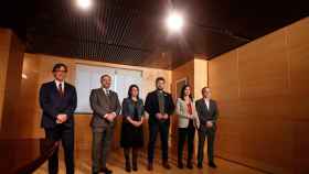 Los negociadores de la investidura de Sánchez; Illa, Ábalos y Lastra (PSC-PSOE), y Rufián, Vilalta y Jové (ERC) / EFE