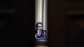 El expresidente José María Aznar, en la comparecencia en la comisión sobre la financiación irregular del PP en el Congreso /EFE