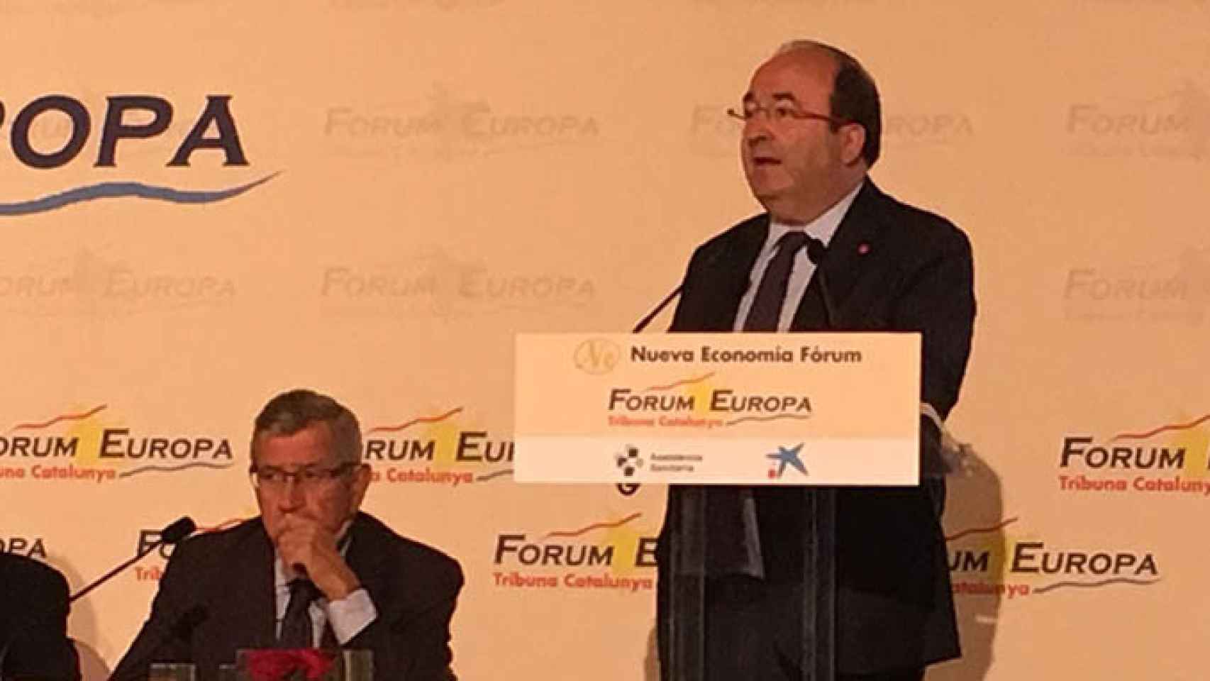 El primer secretario del PSC, Miquel Iceta, en la conferencia Fórum Europa / CG