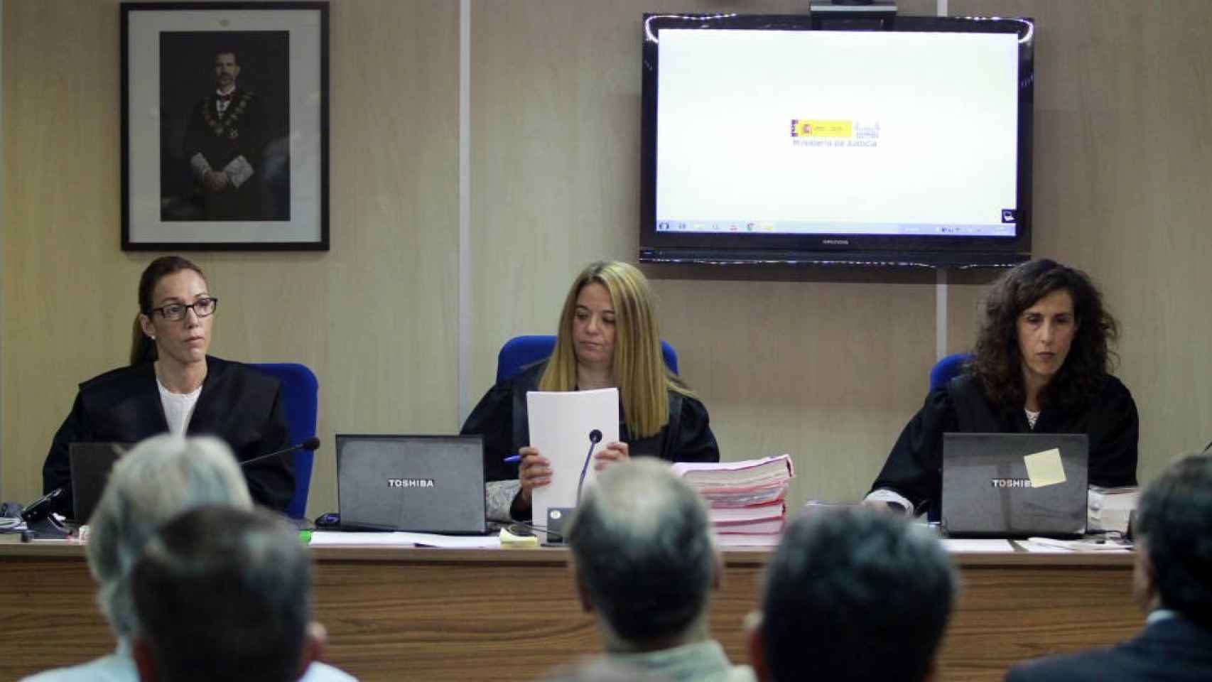 Rocío Martín, Samantha Romero y Eleonor Moyá, las tres magistradas que han juzgado el 'caso Nóos' / EFE