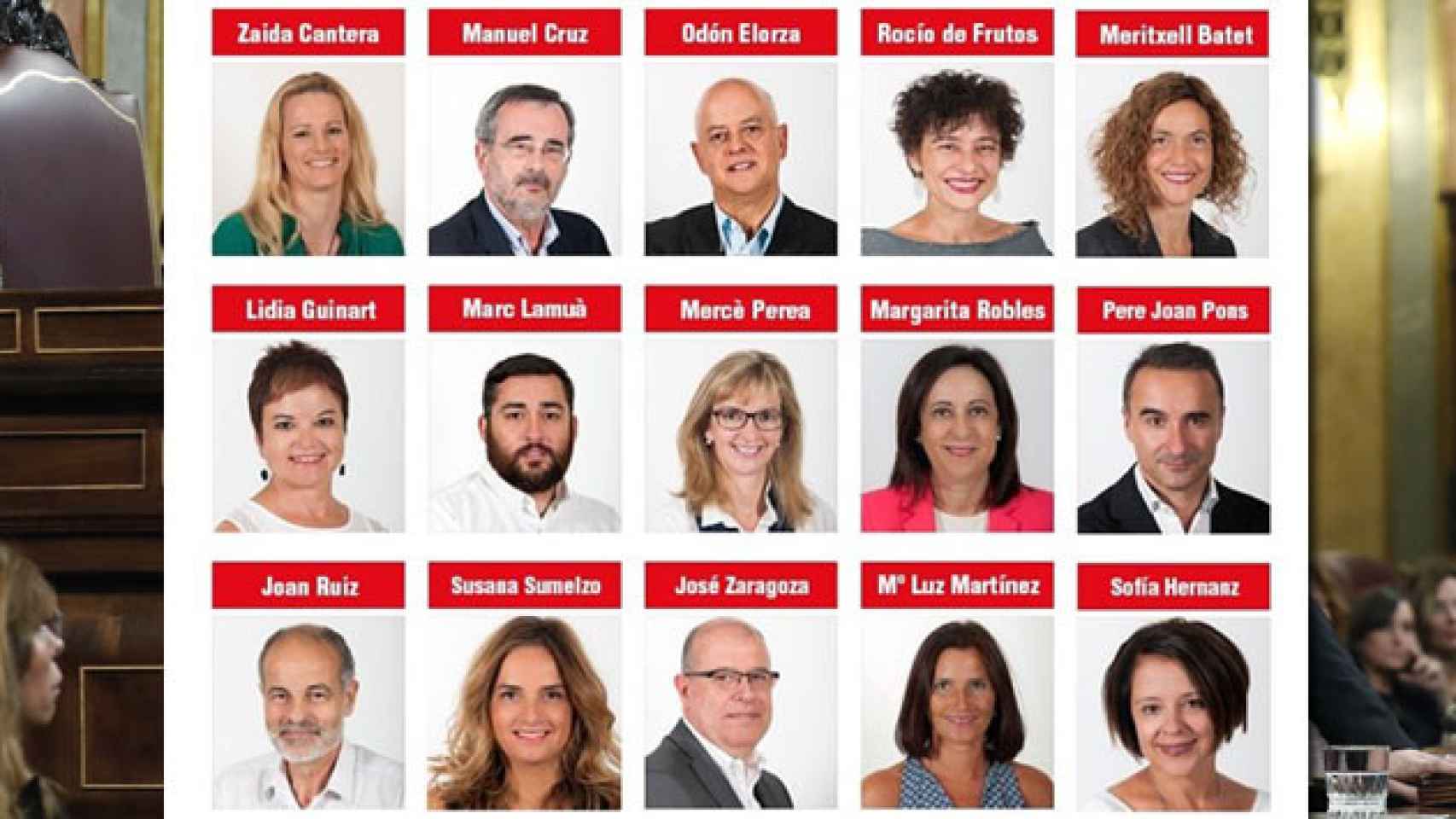 Los quince diputados que han roto la disciplina de voto del PSOE / EP